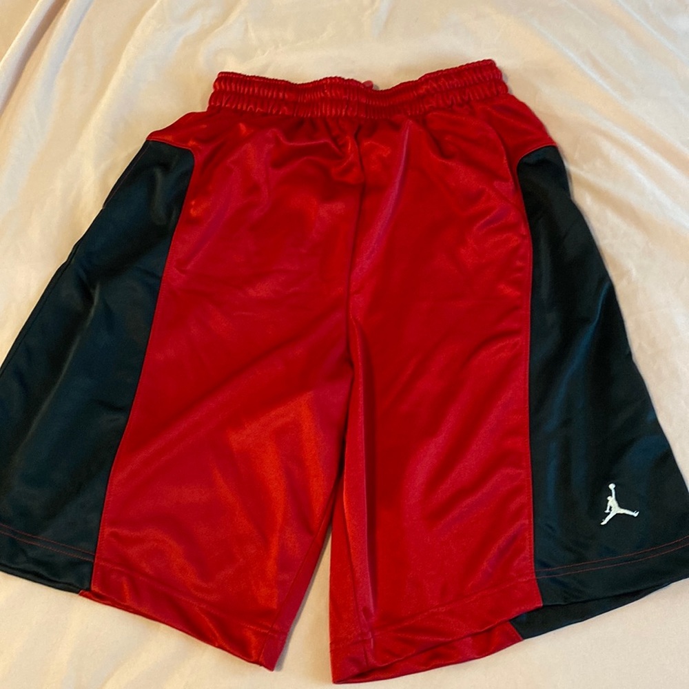 Mens jordan red and black shorts size medium